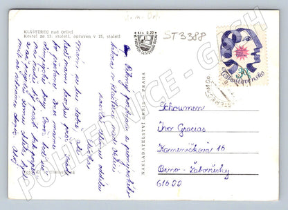 Postcard historic church on black and white postcard (ST3388)