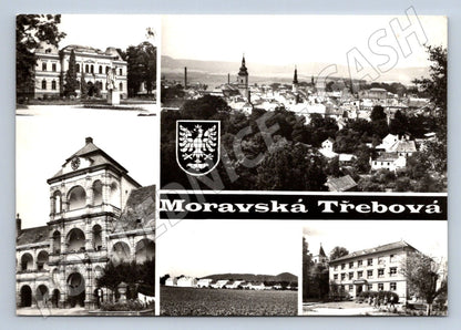 Postcard Moravian Třebová old collage of buildings small format (ST3389)