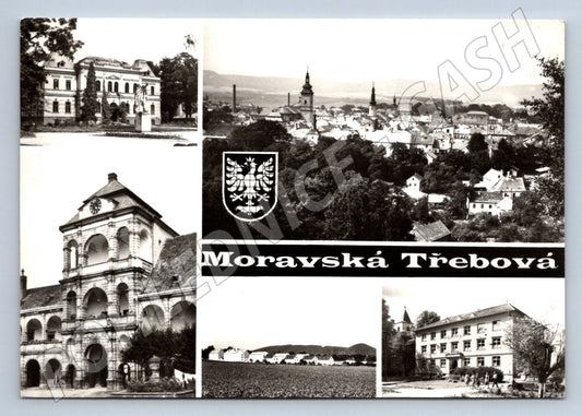 Postcard Moravian Třebová old collage of buildings small format (ST3389)