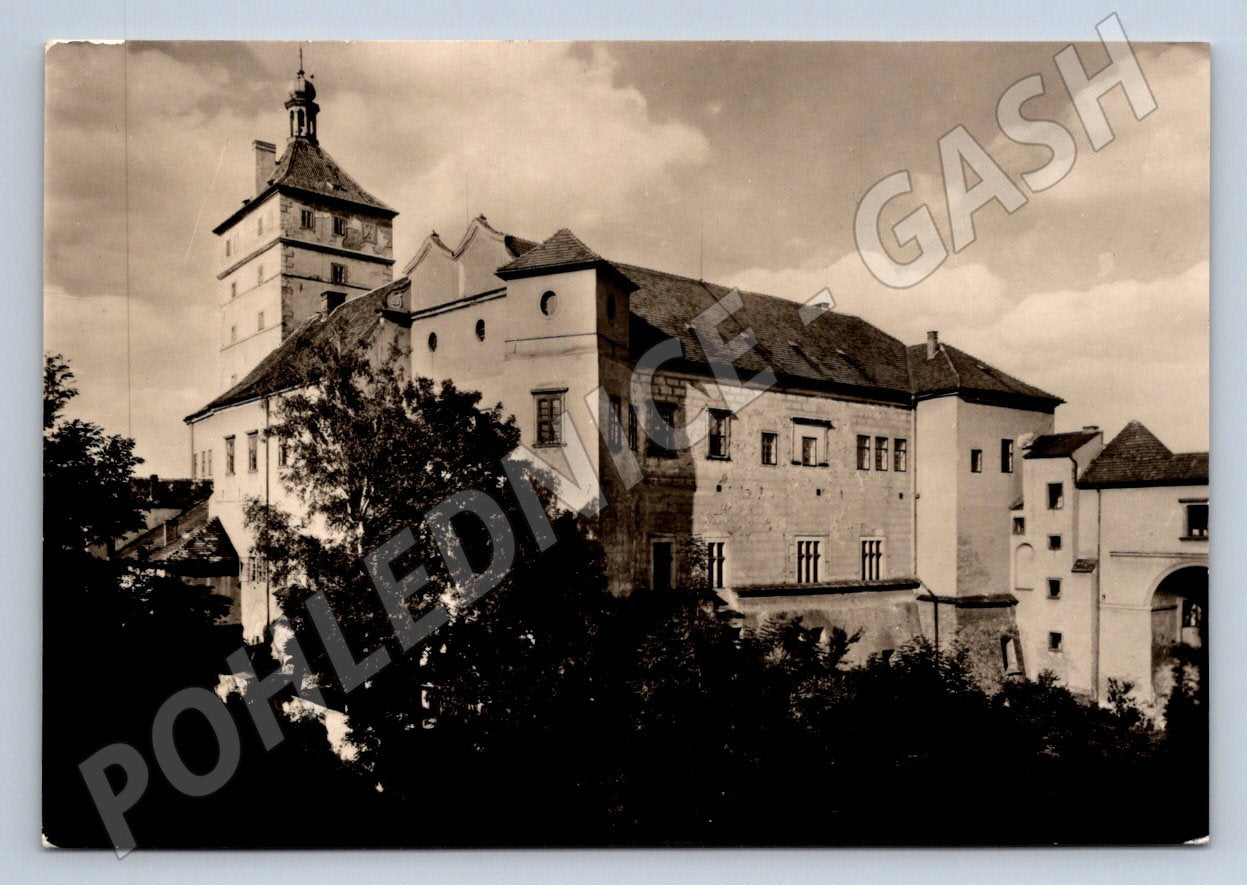Postcard State Chateau Pardubice black and white (ST3395)
