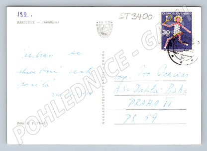 Postcard black and white urban development of the Czech Republic until 1950 used (ST3400)