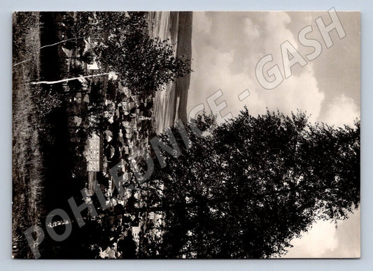 Postcard castle ruins near Česká Třebová black and white (ST3405)