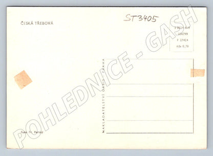 Postcard castle ruins near Česká Třebová black and white (ST3405)