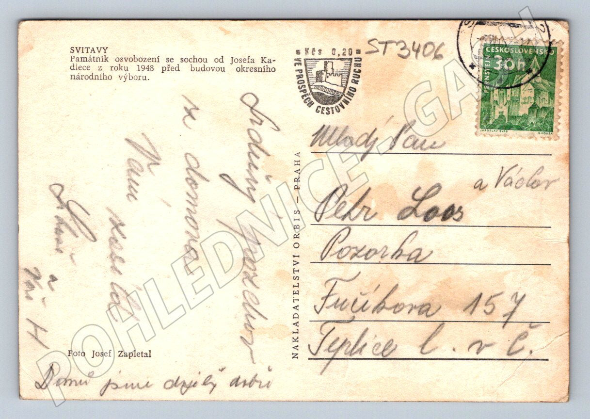 Postcard Svitavy Liberation Monument WWI (ST3406)