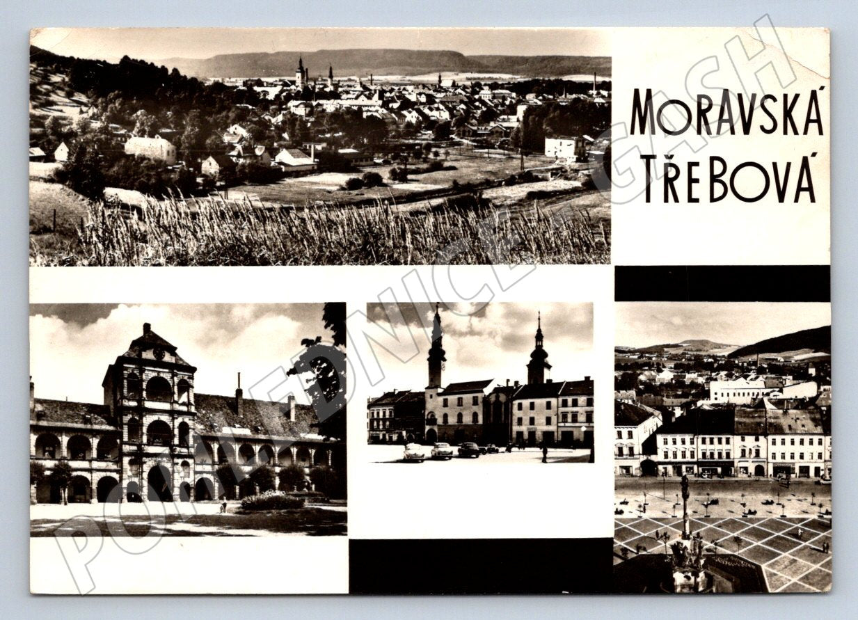Moravian postcard Třebová black and white 1950 small format (ST3412)