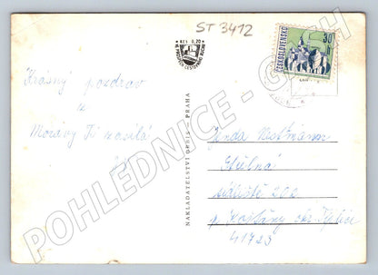 Moravian postcard Třebová black and white 1950 small format (ST3412)