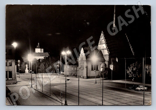 Postcard Pardubice night old view black and white (ST3414)