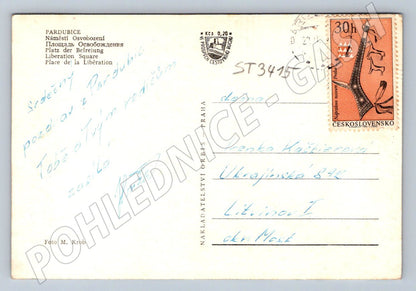 Postcard Pardubice Square Osovcem black and white until 1950 (ST3415)
