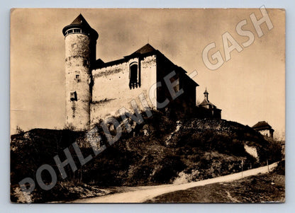Postcard Kunětická hora castle black and white (ST3418)