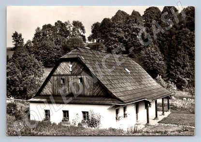 Postcard Kunvald old farm of the brotherhood village black and white (ST3424)