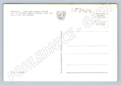 Postcard Kunvald old farm of the brotherhood village black and white (ST3424)