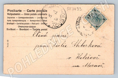 Pohlednice ruční text a známka etnografie a doprava (ST3433)