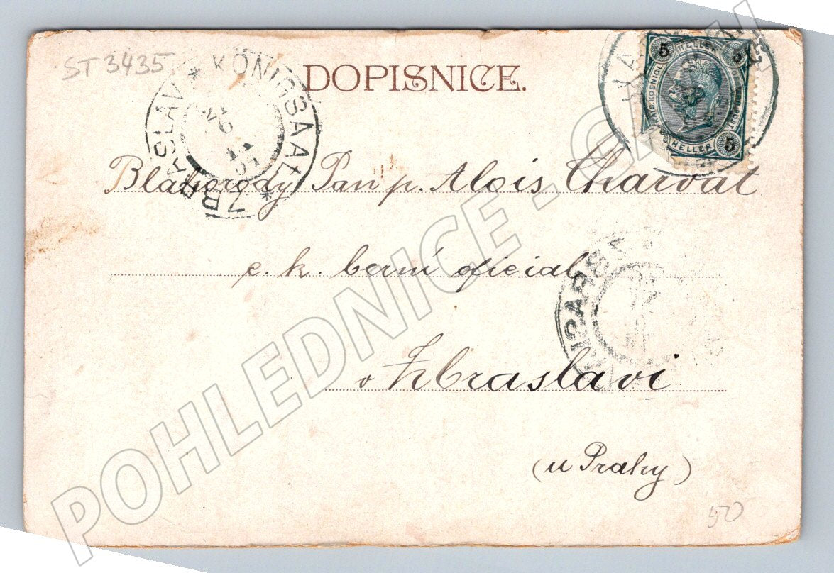 Postcard woman in folk costume ethnography Jaroměř (ST3435)