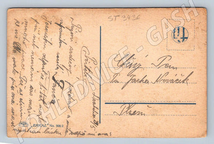 Pohlednice vintage ženy umělecká kresba erkal (ST3436)