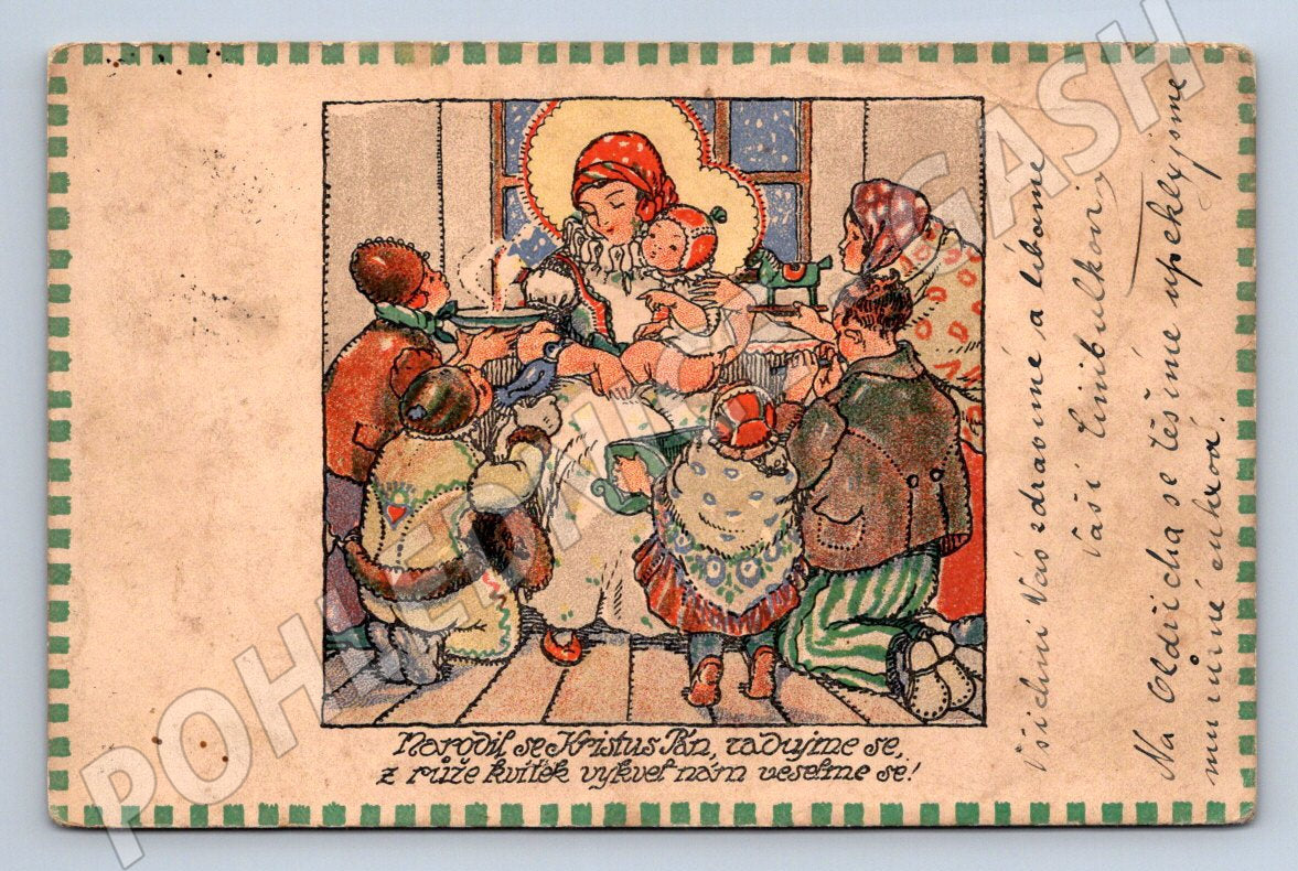 Postcard m. fischerová kvěchová ethnography 1920s (ST3441)