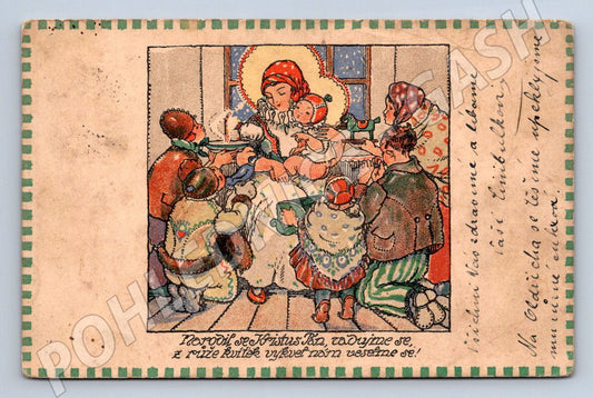 Postcard m. fischerová kvěchová ethnography 1920s (ST3441)
