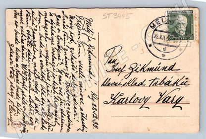 Postcard Czech Republic 1939 small format sent with stamp (ST3445)