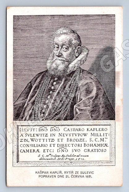Postcard 1921 Kašpar Kaplíř from Sulevice execution of Czech lords (ST3465)