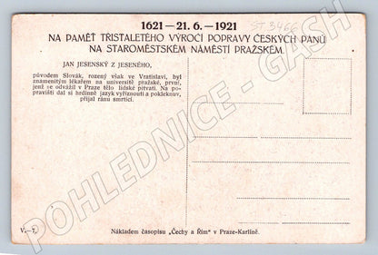 Postcard commemorative postcard 1921 Jan Jesenský from Jesení (ST3466)