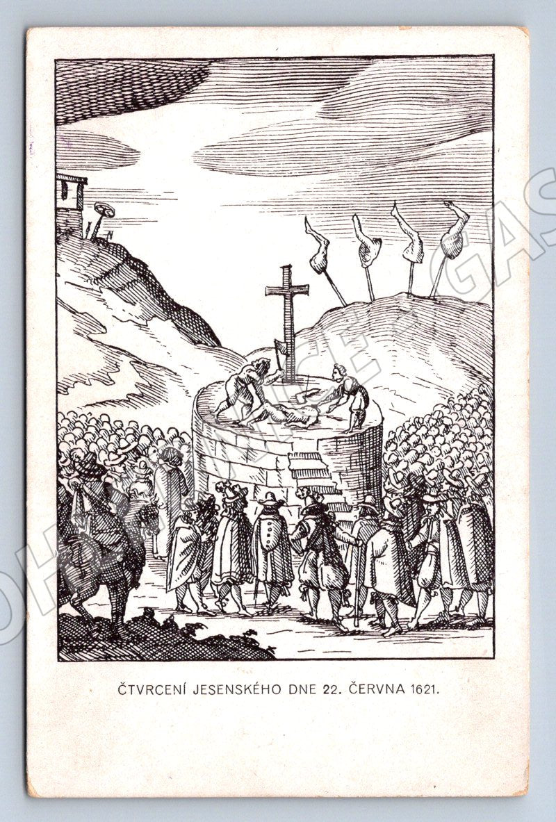 Postcard 1921 300th anniversary of the execution of the Czech lords of quartering (ST3468)