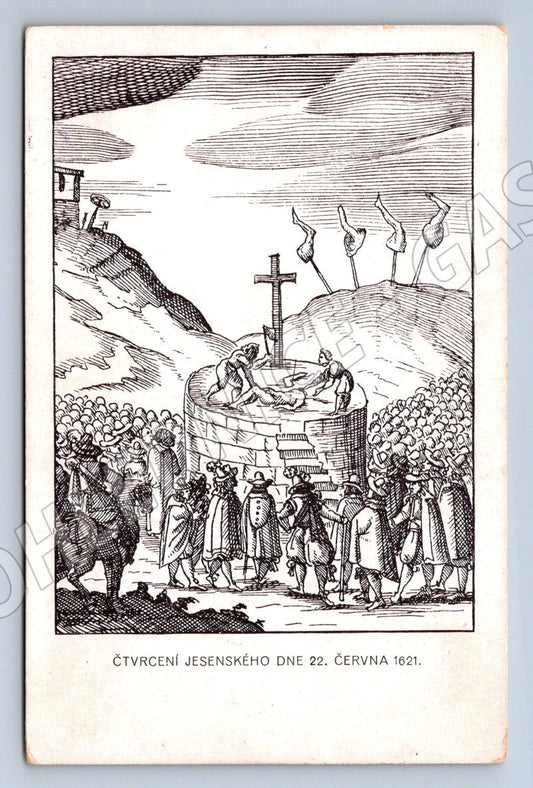 Postcard 1921 300th anniversary of the execution of the Czech lords of quartering (ST3468)