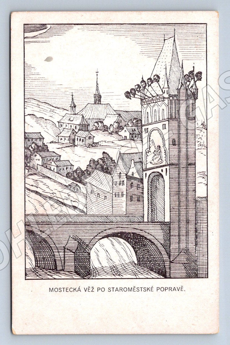 Postcard Prague Old Town Bridge Tower Commemorative Postcard (ST3469)