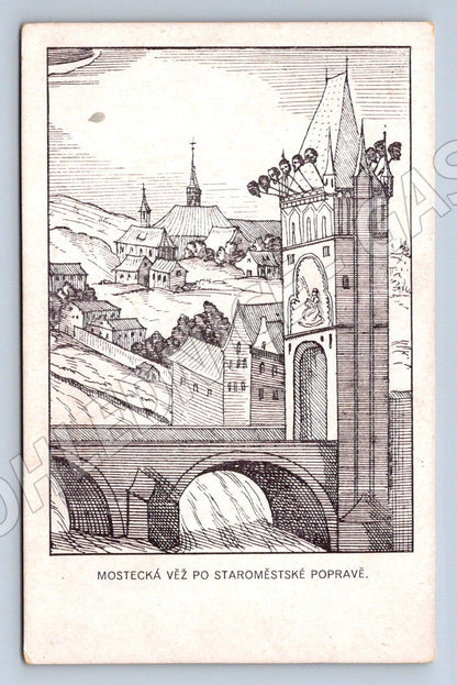 Postcard Prague Old Town Bridge Tower Commemorative Postcard (ST3469)