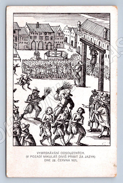 Postcard 1621 1921 execution of the Czech lords of the Old Town (ST3470)