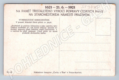 Postcard 1621 1921 execution of the Czech lords of the Old Town (ST3470)