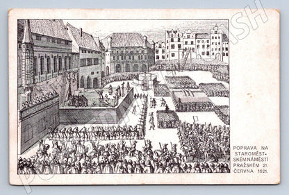Postcard execution of Czech lords 1621 – 1921 Prague (ST3471)