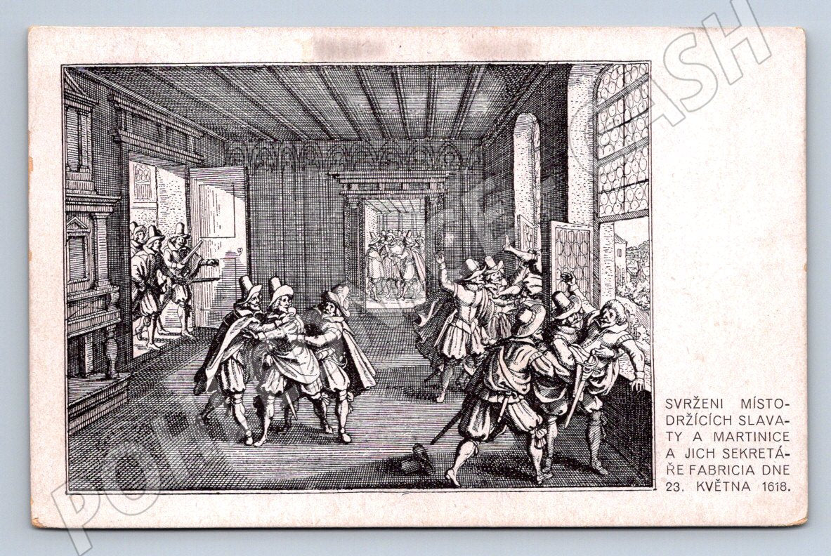 Postcard of the overthrow of the governors 1618 – anniversary 1921 (ST3475)