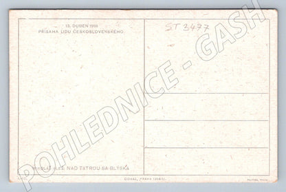 Postcard Mikoláš Aleš – Lightning over the Tatras 1918 (ST3477)