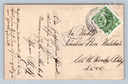 Postcard Austria-Hungary – couple kissing with stamp (ST3478)