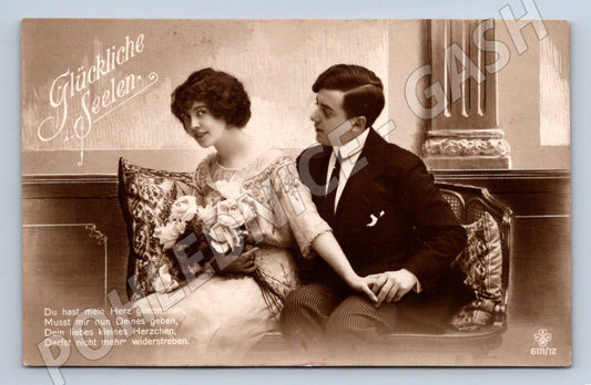 Postcard Glückliche Seelen – romantic couple Germany (ST3479)
