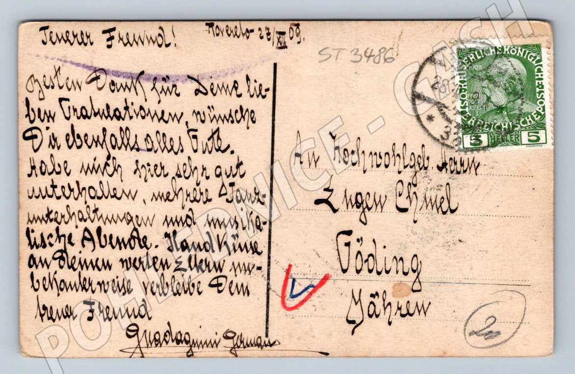 Postcard colored portrait of a young woman Austria-Hungary (ST3486)