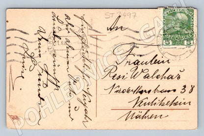 Pohlednice portrét herečky rakousko uhersko cca 1908 (ST3497)