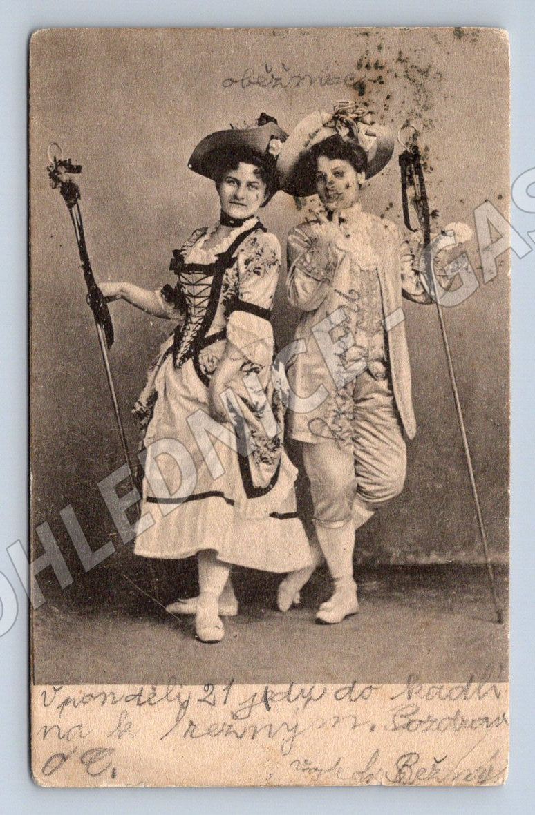 Postcard 1905 ladies in period dress Austria-Hungary (ST3501)