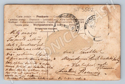 Postcard woman in traditional costume with child colored mail (ST3502)