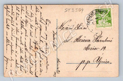 Postcard 1933 couple in traditional costume colored ethnography (ST3504)