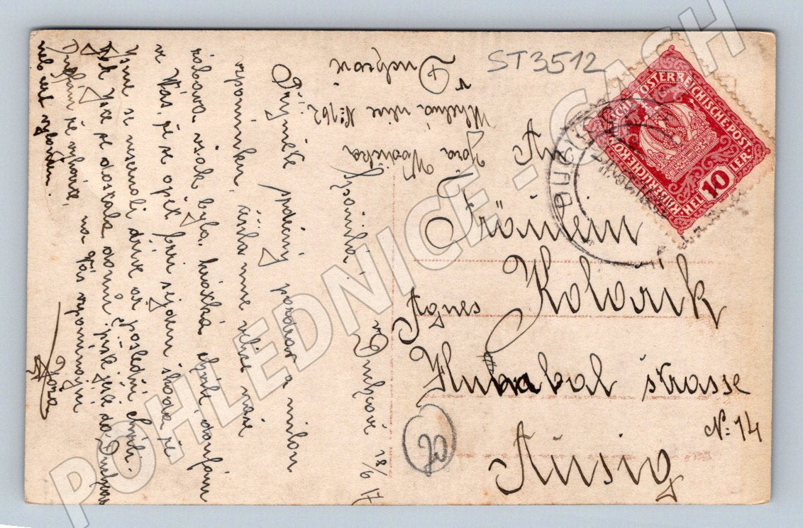 Postcard romantic couple colored Austria-Hungary 1910 (ST3512)