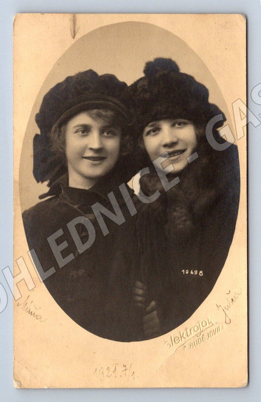 Pohlednice elektrojol 1921 dvě ženy historická (ST3518)