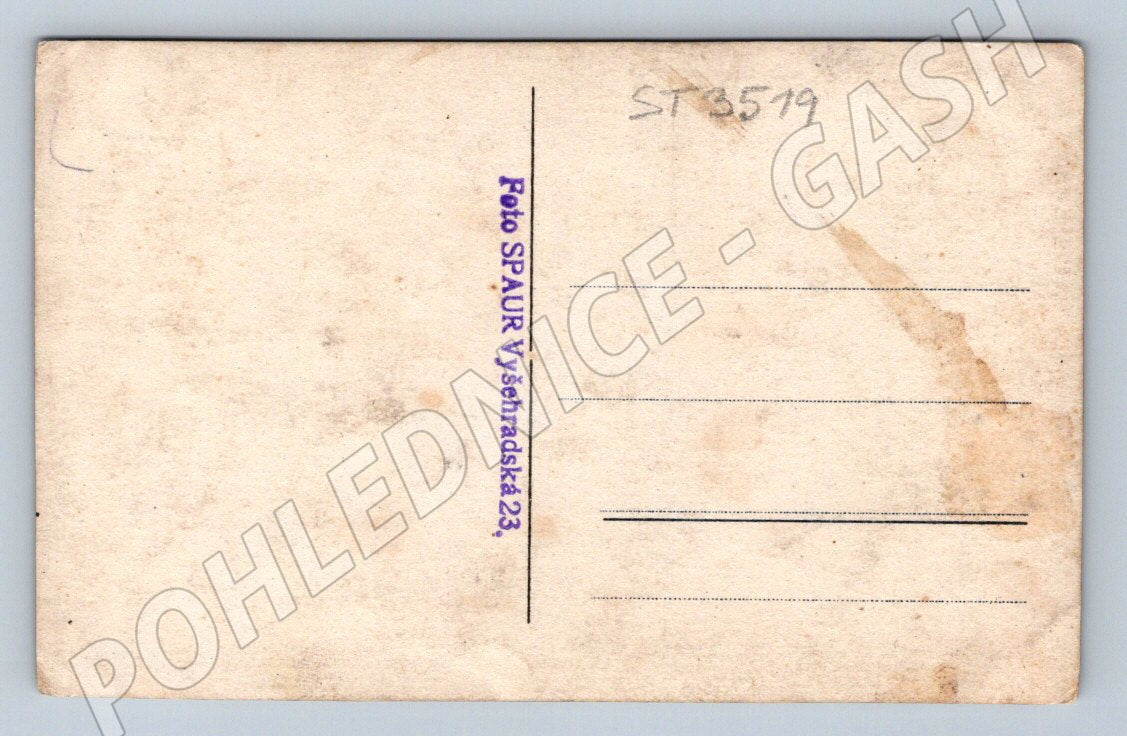 Postcard photo portrait of a couple, Czech Republic, small format, atelier spaur (ST3519)