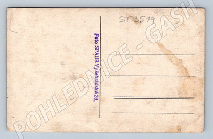 Postcard photo portrait of a couple, Czech Republic, small format, atelier spaur (ST3519)