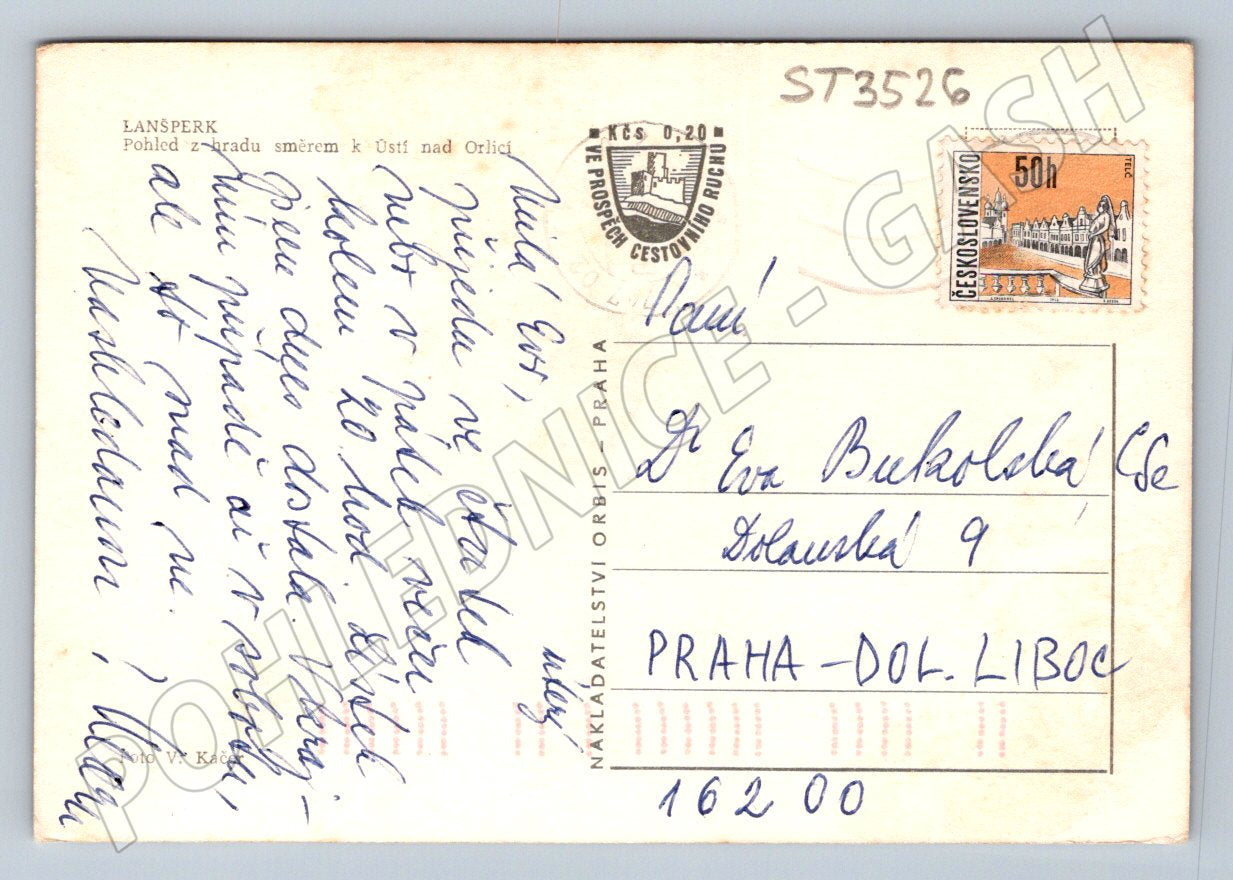 Postcard Lanšperk view of the valley and the Orbis railway, Czechoslovakia (ST3526)