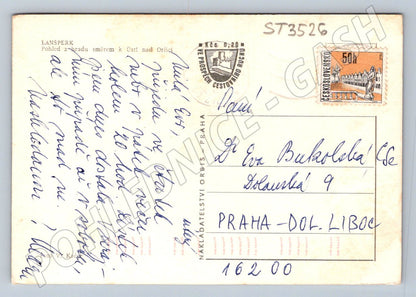 Postcard Lanšperk view of the valley and the Orbis railway, Czechoslovakia (ST3526)