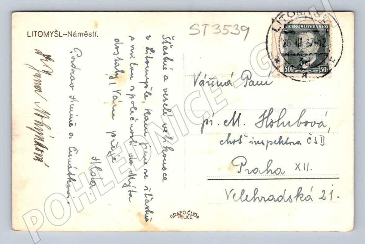 Postcard Litomyšl, the history of Czechoslovakia until 1950 (ST3539)
