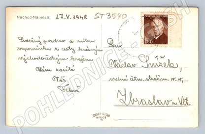 Postcard Náchod and the castle 1948 (ST3540)