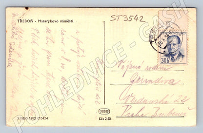 Postcard Třeboň Masaryk Old Town MF (ST3542)
