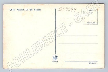Postcard Cheb Nám Dr. Ed Beneš Hist. circa 1949 (ST3544)