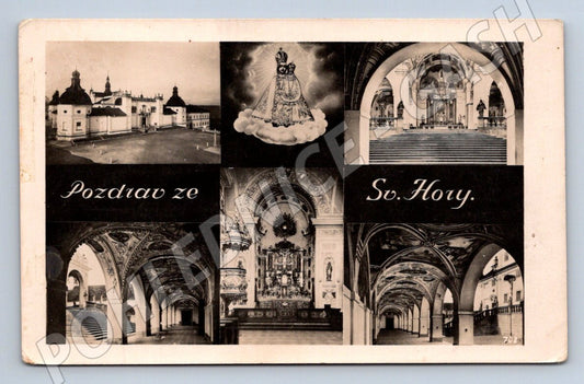 Postcard greetings from the Holy Mountain, Old Holy Mountain near Příbram (ST3546)